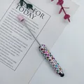 DIY beaded stylus pen with colorful rhinestones and pink cap detail - Light Pink Style (51-Light Pink)