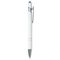 Professionele witte aluminium balpen met een stylus tip en zilveren metalen accenten - Kogelpunt 1.0 / Wit