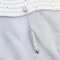 Macro view of luxurious AB rhinestone encrusted stylus pen with silver metal accents - AB White