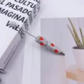 Sparkly rhinestone beaded pen with cute strawberry design - Small Strawberry