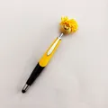 Novelty ballpoint pen with yellow mop head smiley face character and capacitive stylus tip - 1.0mm Bullet Tip / Yellow