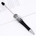 Elegant black DIY beading ballpoint pen decorated with lace bow and sparkling rhinestones - Bullet Tip 1.0mm / Black