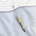 Bolígrafo de cuentas DIY con lentejuelas de estrellas y lunas brillantes, acabado dorado - Punta de Bala de 1,0 mm / Dorado