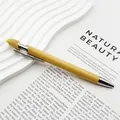 Bolígrafo de bambú ecológico con punta de lápiz para pantallas táctiles acabado madera - Punta de Stylus / Amarillo