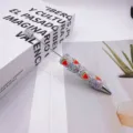 Handmade full rhinestone beaded pen with cute watermelon fruit design - Watermelon Red
