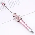 Elegant pink beadable ballpoint pen with lace mesh and sparkling rhinestones SKU - Bullet Tip 1.0mm / Pink