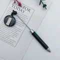 Retractable 4-in-1 multi-color ballpoint pen with badge reel and metal belt clip in black - 1.0mm Bullet Tip / Black