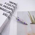 Luxury handcrafted crystal-encrusted beaded pen featuring sparkling purple fruit motifs - Small Grape