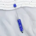 Sparkling blue AB rhinestone beaded stylus pen for elegant writing and touch screen use - Aurora Deep Blue