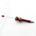 Christmas themed DIY beadable ballpoint pen with red glitter and festive charms - Red