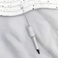 Elegant silver DIY beadable ballpoint pen featuring a sparkling AB resin diamond barrel design - Pearl White