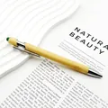 Bolígrafo ecológico de bambú con punta de lápiz óptico verde para pantallas táctiles - Punta de Stylus / Verde oscuro