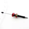 Christmas themed DIY beaded ballpoint pen with glitter charms and snowflake design. - Black