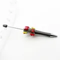 DIY beadable ballpoint pen with Christmas sugar texture and cute holiday charms. - Gray