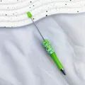Bolígrafo de cuentas DIY verde creativo con detalles de lentejuelas de estrellas - Punta de Bala de 1,0 mm / Verde Macarrón