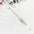 Bolígrafo de cuentas multicolor DIY con varilla de metal duradera para manualidades - Punta de Bala de 1,0 mm / Blanco