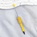 Vibrant yellow DIY resin rhinestone ballpoint pen featuring sparkling AB crystals - Macaron Yellow