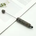 Premium full diamond rhinestone beadable capacitive stylus pen in dark charcoal - Full Rhinestone Stylus Style / Gray