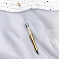 Gold DIY beadable ballpoint pen featuring extra long rod and crystal shards filled tube - Gold