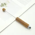 Amber rhinestone encrusted touch screen stylus pen with DIY beaded base for tablets - Full Rhinestone Stylus Style / Coffee Gold