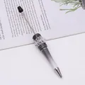 Premium handmade lace beaded ballpoint pen with black rhinestones and gradient barrel. - Bullet Tip 1.0mm / Gradient Black