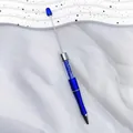 Elongated DIY beadable ballpoint pen with blue crystals and a metallic blue finish - Klein Blue
