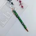 Green Christmas tree and snowflake print metal ballpoint pen with elegant rose gold accents - Christmas Tree / Green