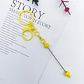 Vibrant yellow painted metal keychain with lobster clasp and rod for DIY beads - 1 Piece / Bright Yellow