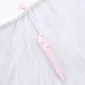 Bolígrafo de cuentas DIY rosa con lindo lazo para manualidades personalizadas - Lazo/Corazón Rosa Estampado (71)