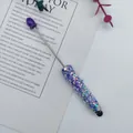 Purple glitter star beaded stylus pen with dual-function capacitive touch tip design - 1.0mm Bullet Tip / Candy Purple (49)