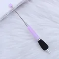 Purple DIY beadable ballpoint pen with soft black sponge grip for custom crafting - Light Lavender