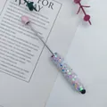 Sparkly pink star sequin stylus and beaded pen dual-purpose tool for touchscreens - 1.0mm Bullet Tip / Candy Light Pink (51)