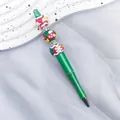 Christmas theme beadable ballpoint pen in green with snowflake and mushroom charms - Imperial Green-Snowflake/Mushroom (Zhishi Culture Christmas Magic Wand) / 1.0mm Bullet Tip