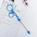 Vibrant matte blue beaded lobster clasp keychain accessory for stylish bag charm - 1 Piece / Dark Blue