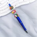 Christmas themed blue beaded ballpoint pen with colorful hand-painted decorative beads - Klein Blue-Polka Dot (Zhishi Culture Christmas Magic Wand) / 1.0mm Bullet Tip