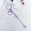 DIY purple painted lobster clasp beaded keychain accessory for custom bag charms - 1 Piece / Taro Purple