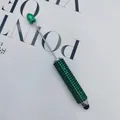 Luxurious DIY rhinestone touch screen stylus pen with green crystal beads and topper - 1.0mm Bullet Tip / Imperial Green