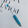 Elegant rhinestone touch screen stylus pen with blue crystal beads for DIY writing - 1.0mm Bullet Tip / Sapphire Blue