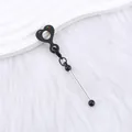 Pendentif perle silicone coeur noir smiley pour porte-clés ou décoration de paille - Noir
