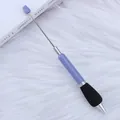 Purple DIY beadable ballpoint pen with soft sponge grip for ergonomic writing - Serene Blue