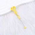 Pendentif silicone cœur sourire jaune porte-clés DIY et accessoire de paille - Jaune