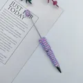 Bolígrafo morado brillante cubierto con diamantes de imitación AB para cuentas DIY - Punta de Bala de 1,0 mm / Púrpura
