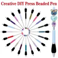 Macaron color DIY beaded ballpoint pen with soft sponge grip and click mechanism set - More Consultation