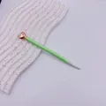 Slim gradient green ballpoint pen with elegant rose gold heart shaped top accent - Gradient Light Green
