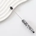 Elegant silver stylus pen encrusted with white pearls and sparkling crystals for tablets - Black
