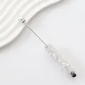 Elegant multifunctional bead stylus pen with white pearls and iridescent crystals - 4-Silver