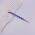 Elegant purple gradient ballpoint pen with rose gold heart topper for business use. - Gradient Purple