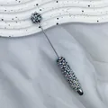 Elegant DIY touch screen stylus pen decorated with grey pearls and iridescent rhinestones - 1 Piece / Gray