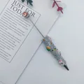 Bolígrafo navideño hecho a mano con cuentas plateadas y adornos festivos de regalo. - Punta de Bala (1.0mm) / Plateado