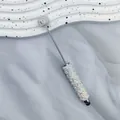 DIY touch screen stylus pen decorated with elegant white pearls and colorful rhinestones - 1 Piece / White